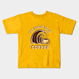 The Great Wave of Coffee Kids T-Shirt